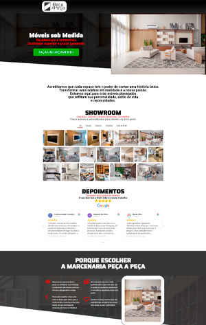 Landing Page de alta performance para marcenaria